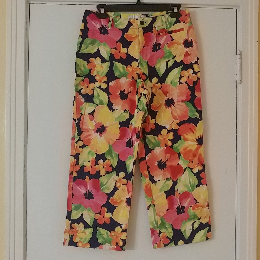 EVAN-PICONE Tropical Floral Capris 8